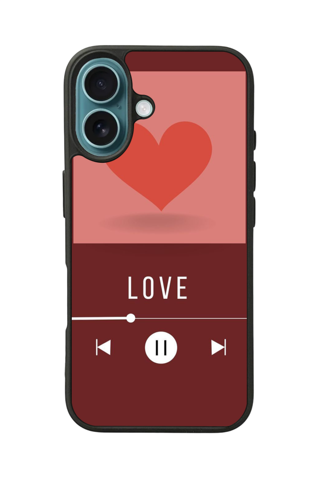 iPhone 16 Uyumlu Kalp Love Tasarımlı Glossy Premium Kılıf