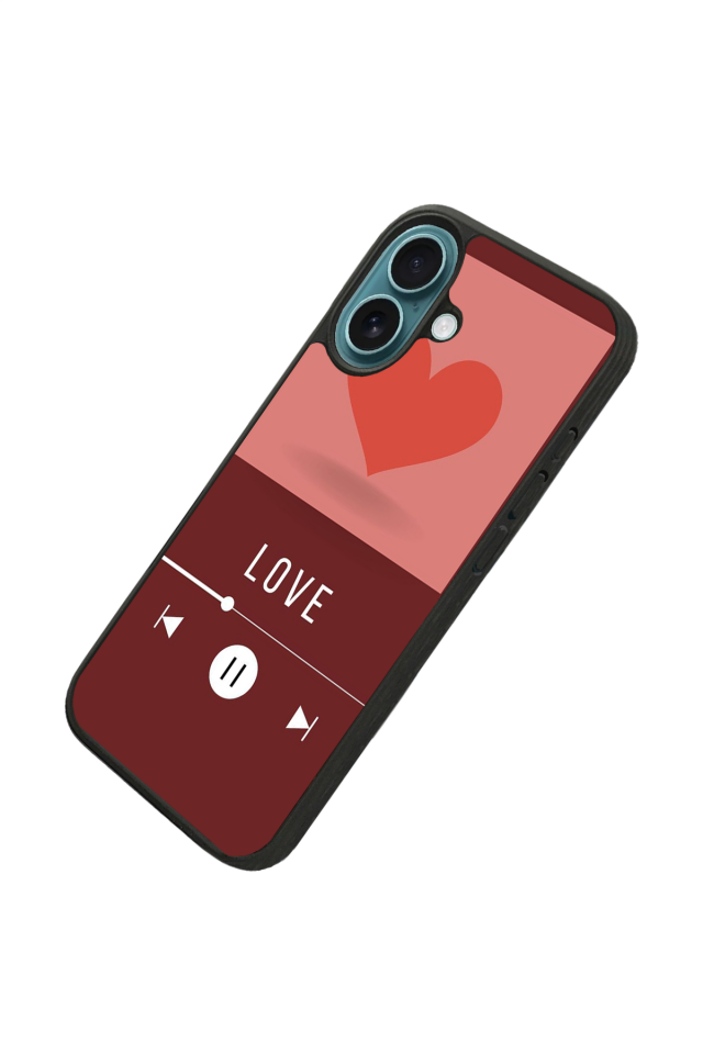 iPhone 16 Uyumlu Kalp Love Tasarımlı Glossy Premium Kılıf
