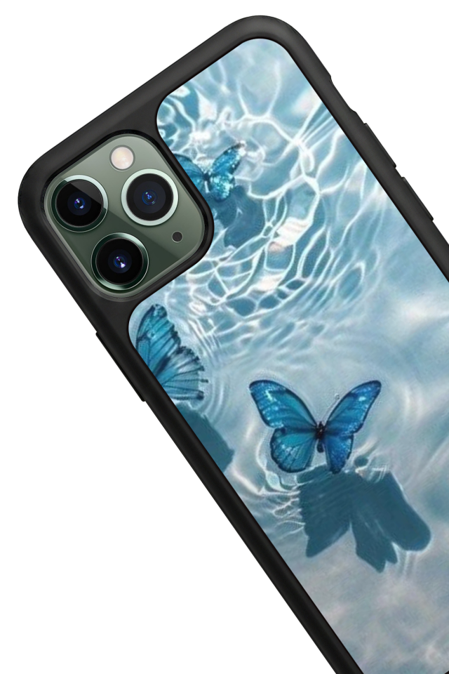 iPhone 11 Pro Uyumlu Kelebek Tasarımlı Glossy Premium Kılıf