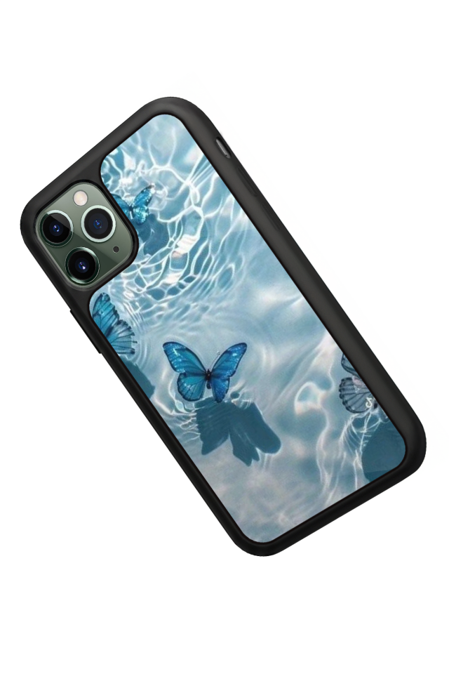 iPhone 11 Pro Uyumlu Kelebek Tasarımlı Glossy Premium Kılıf