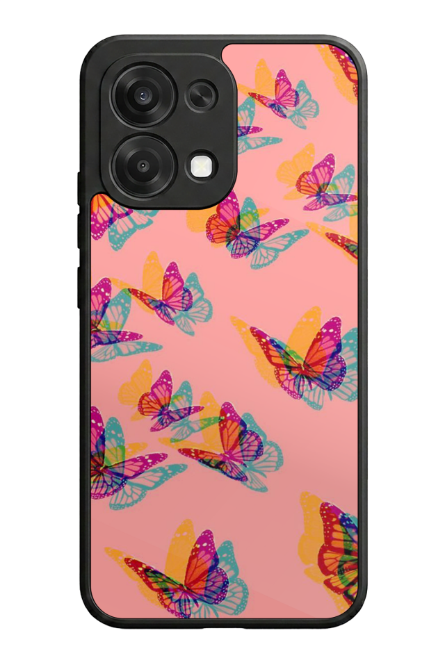 Oppo A6 Pro Uyumlu Kelebek Tasarımlı Glossy Premium Kılıf