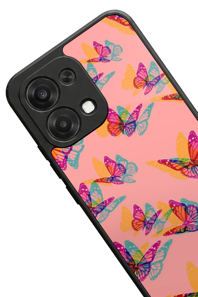 Oppo A6 Pro Uyumlu Kelebek Tasarımlı Glossy Premium Kılıf