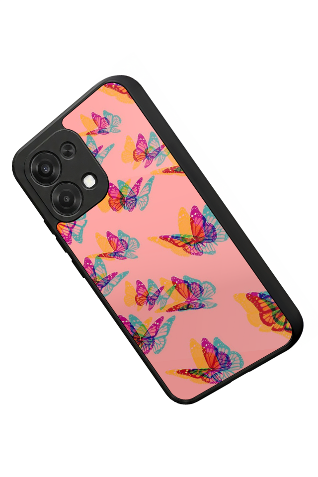 Oppo A6 Pro Uyumlu Kelebek Tasarımlı Glossy Premium Kılıf