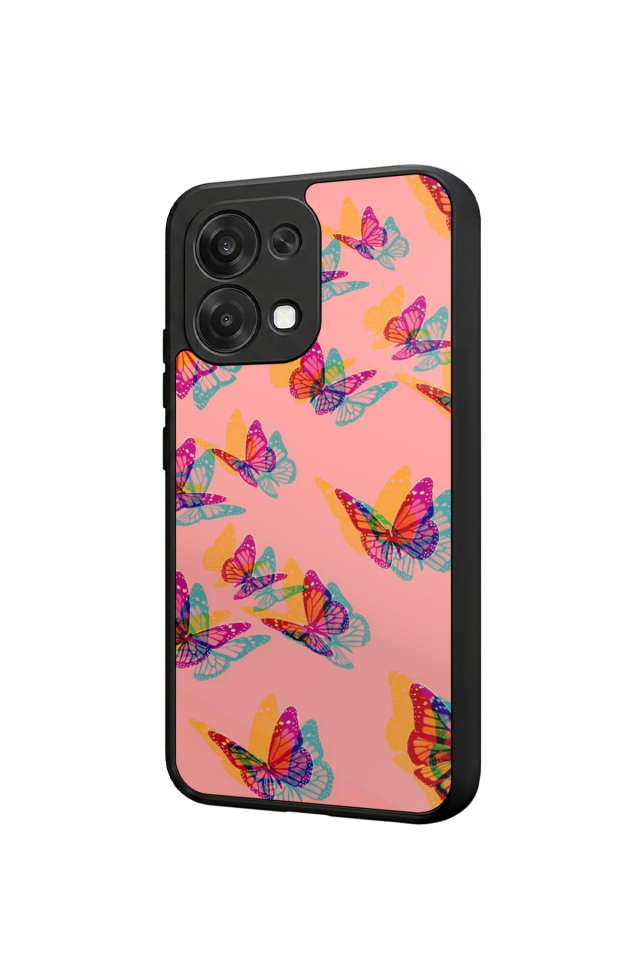 Oppo A6 Pro Uyumlu Kelebek Tasarımlı Glossy Premium Kılıf