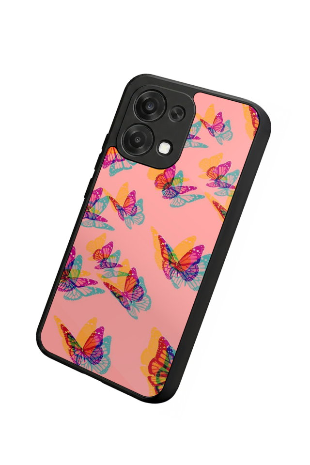 Oppo A6 Pro Uyumlu Kelebek Tasarımlı Glossy Premium Kılıf