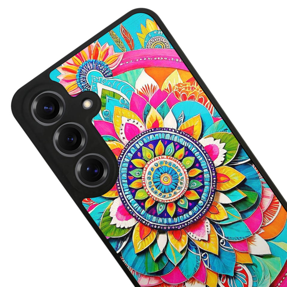 Samsung Galaxy S25 Uyumlu Mandala Tasarımlı Glossy Premium Kılıf