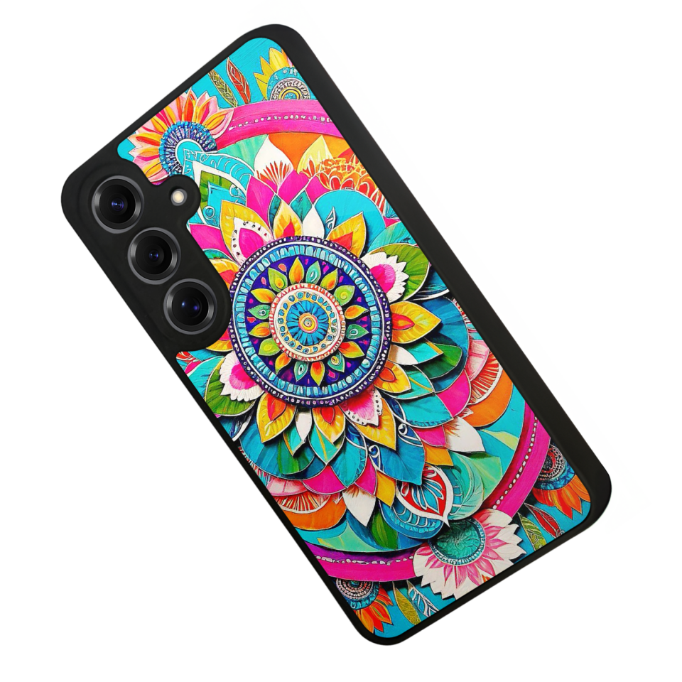 Samsung Galaxy S25 Uyumlu Mandala Tasarımlı Glossy Premium Kılıf