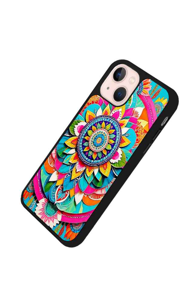 iPhone 13/14 Uyumlu Mandala Tasarımlı Glossy Premium Kılıf