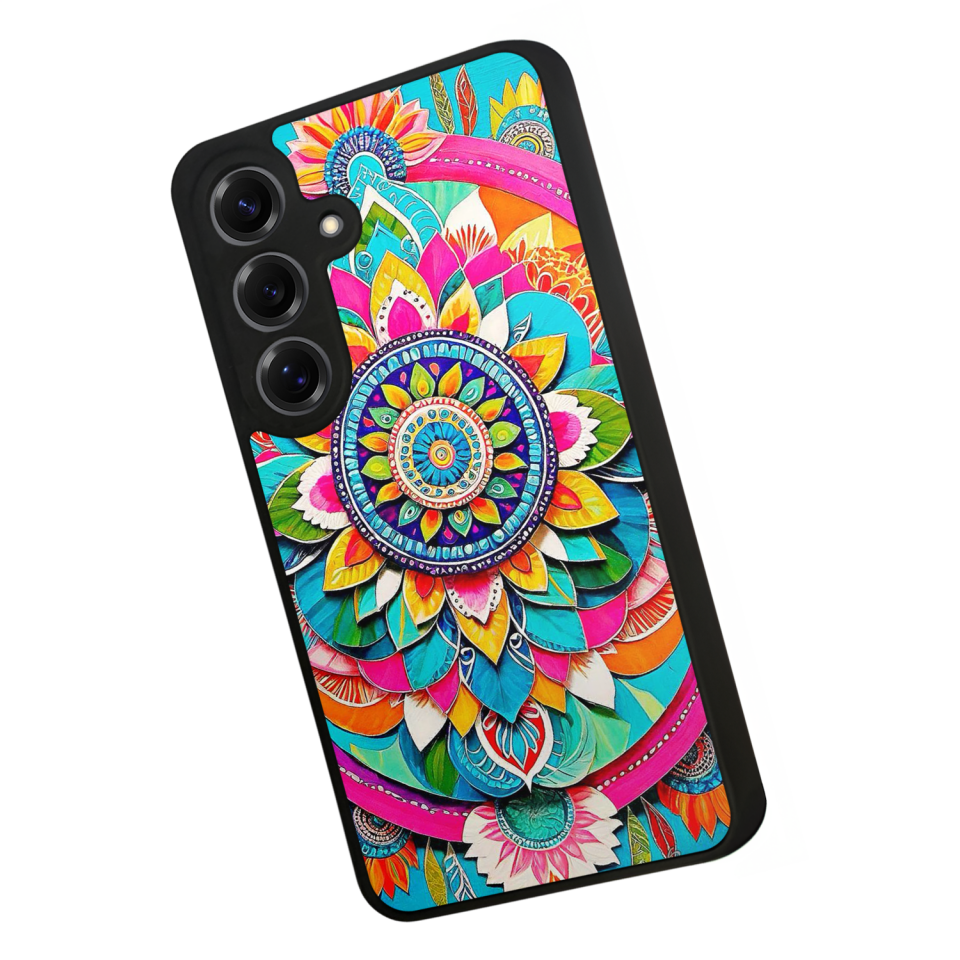 Samsung Galaxy S25 Uyumlu Mandala Tasarımlı Glossy Premium Kılıf