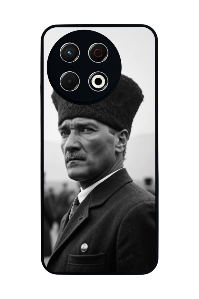 Tecno Spark 30 Pro Uyumlu Mustafa Kemal Ataturk Tasarımlı Glossy Premium Kılıf