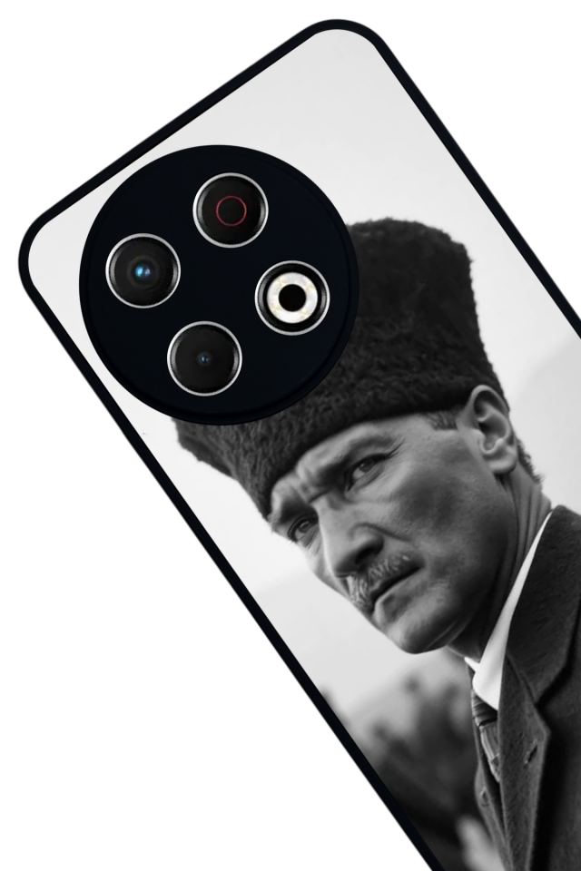 Tecno Spark 30 Pro Uyumlu Mustafa Kemal Ataturk Tasarımlı Glossy Premium Kılıf