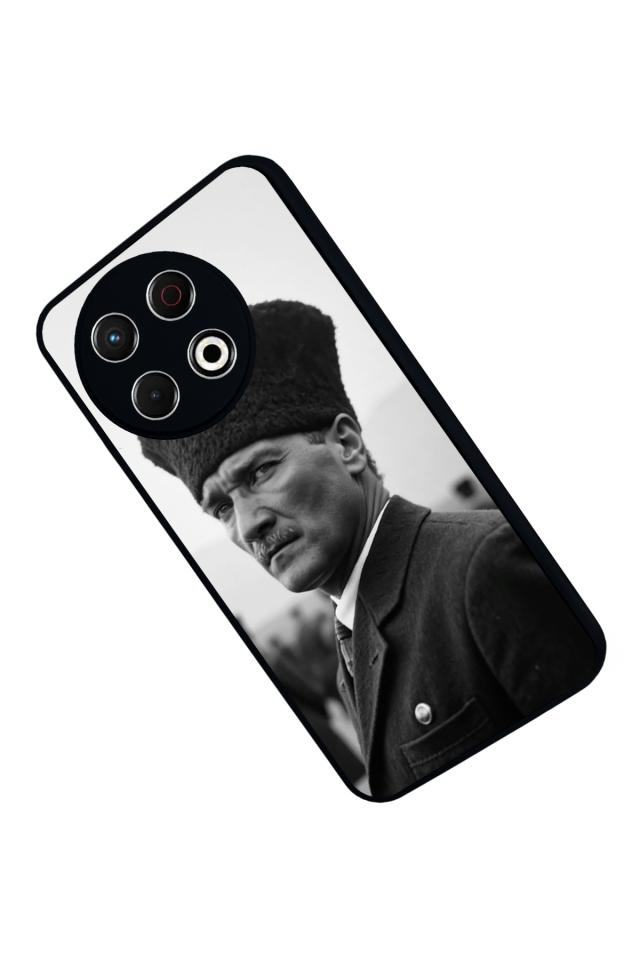 Tecno Spark 30 Pro Uyumlu Mustafa Kemal Ataturk Tasarımlı Glossy Premium Kılıf
