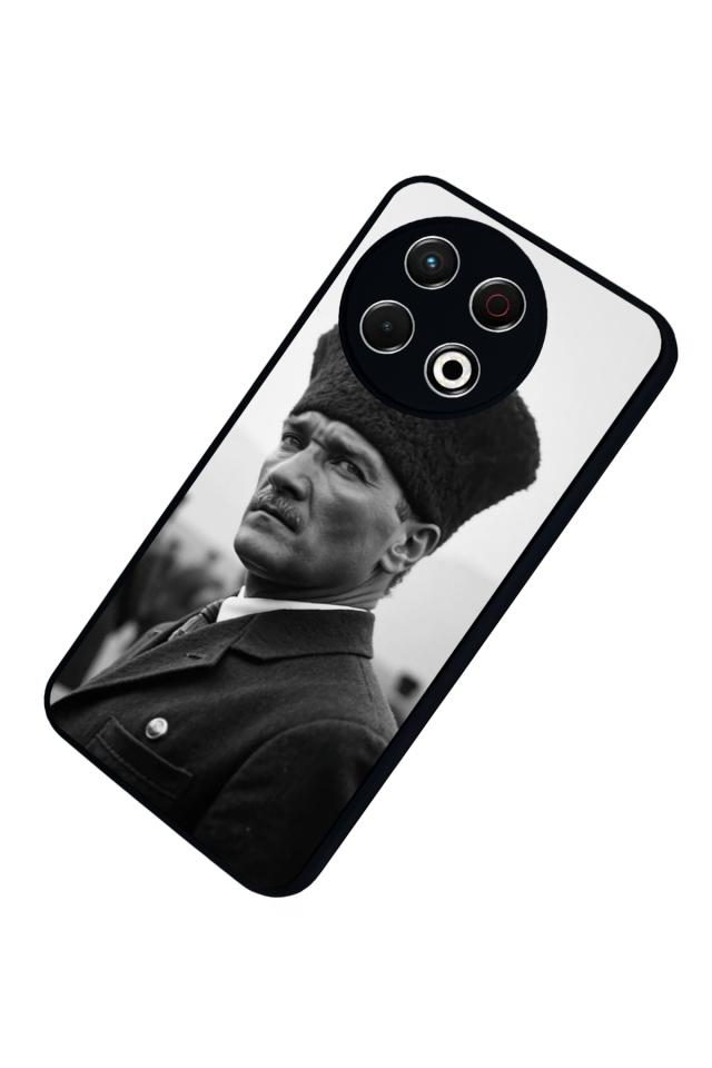 Tecno Spark 30 Pro Uyumlu Mustafa Kemal Ataturk Tasarımlı Glossy Premium Kılıf