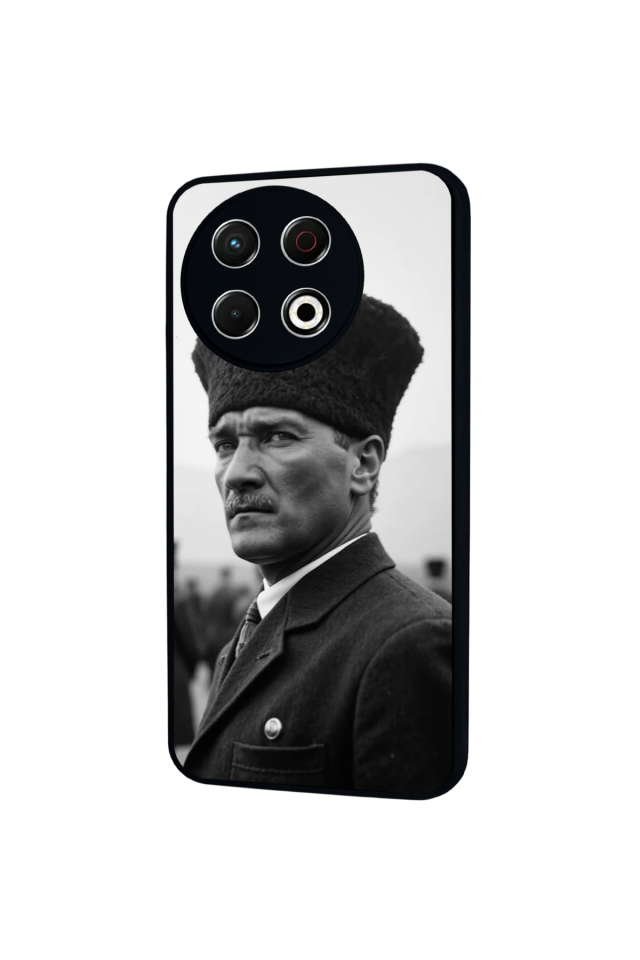 Tecno Spark 30 Pro Uyumlu Mustafa Kemal Ataturk Tasarımlı Glossy Premium Kılıf