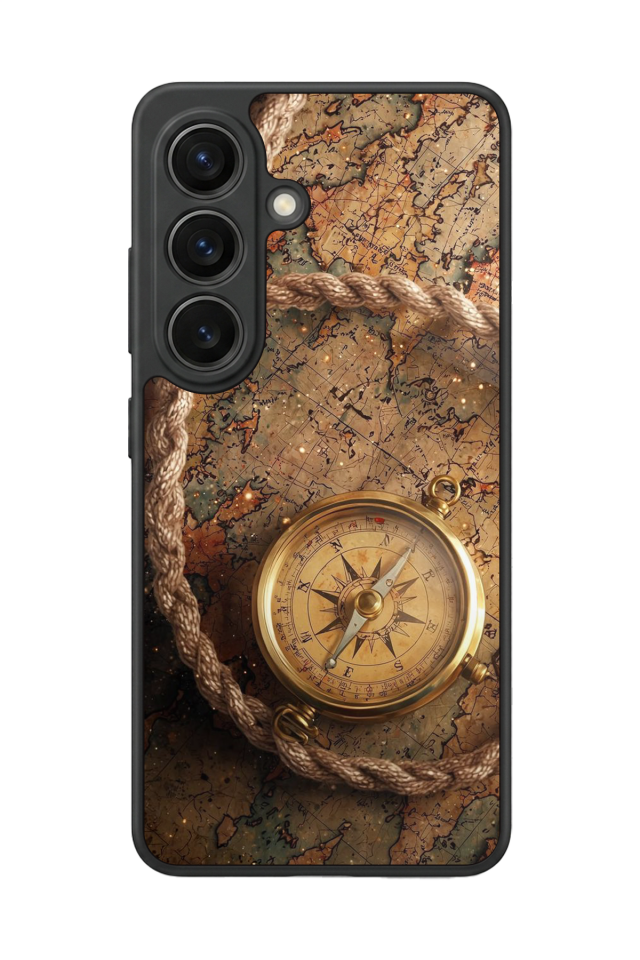 Samsung Galaxy S26 Uyumlu Pusula Tasarımlı Glossy Premium Kılıf