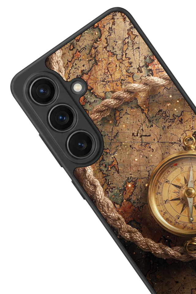 Samsung Galaxy S26 Uyumlu Pusula Tasarımlı Glossy Premium Kılıf