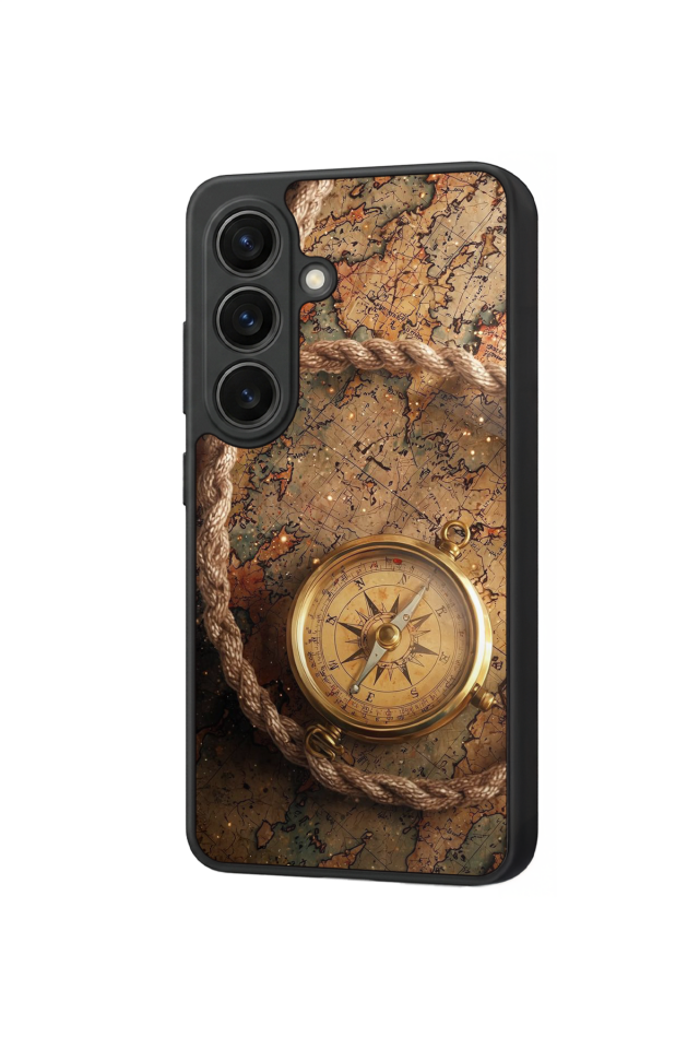 Samsung Galaxy S26 Uyumlu Pusula Tasarımlı Glossy Premium Kılıf