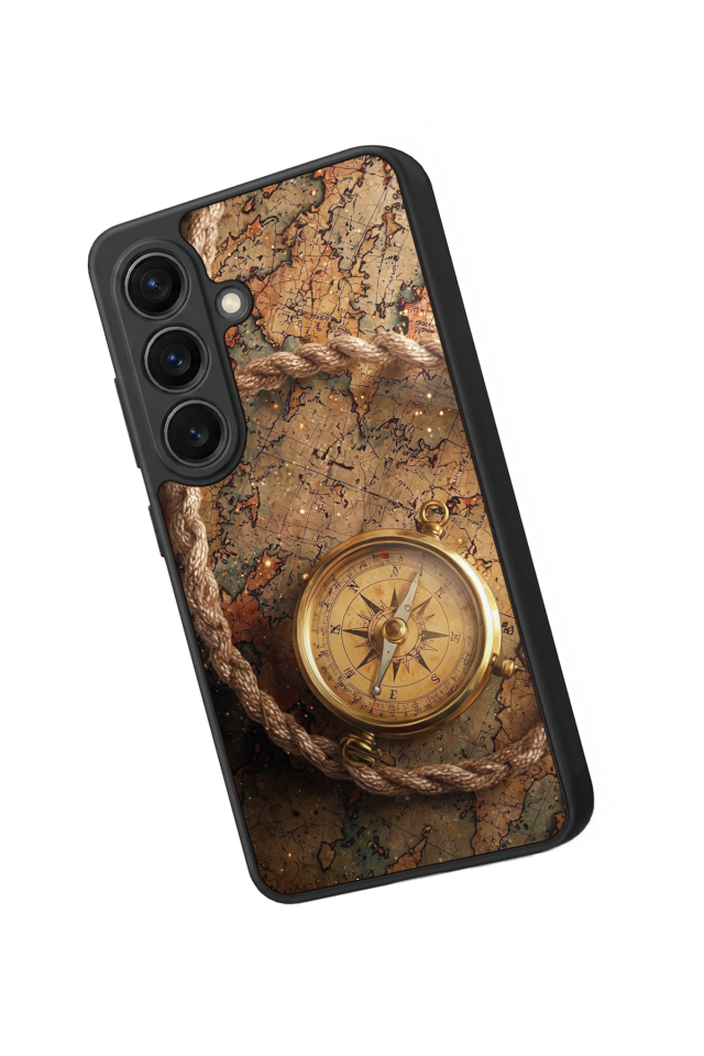 Samsung Galaxy S26 Uyumlu Pusula Tasarımlı Glossy Premium Kılıf