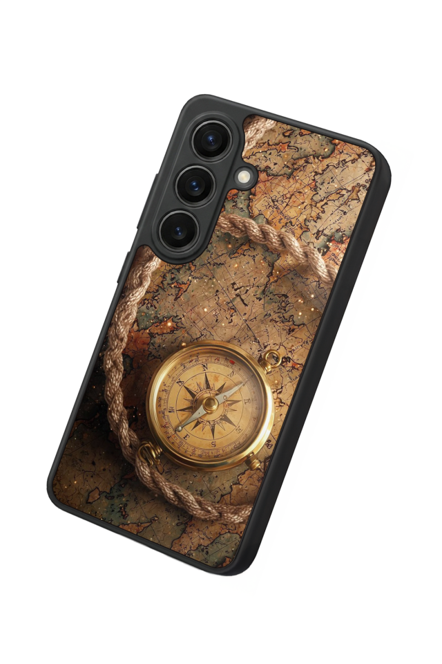 Samsung Galaxy S26 Uyumlu Pusula Tasarımlı Glossy Premium Kılıf