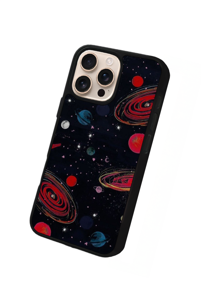 iPhone 16 Pro Uyumlu Uzay Tasarımlı Glossy Premium Kılıf