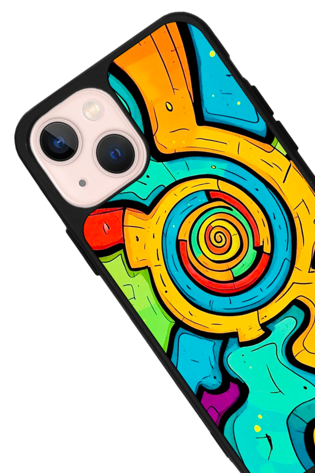 iPhone 13 Mini Uyumlu Abstract Tasarımlı Glossy Premium Kılıf