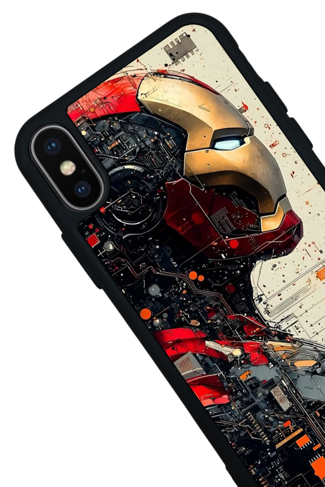 iPhone XS Max Uyumlu  Iron Man ( Demir Adam ) Tasarımlı Glossy Premium Kılıf