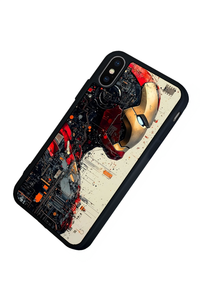 iPhone XS Max Uyumlu  Iron Man ( Demir Adam ) Tasarımlı Glossy Premium Kılıf