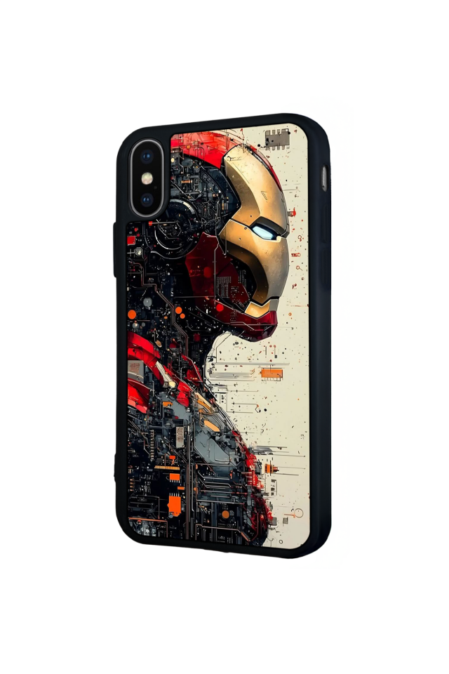 iPhone XS Max Uyumlu  Iron Man ( Demir Adam ) Tasarımlı Glossy Premium Kılıf