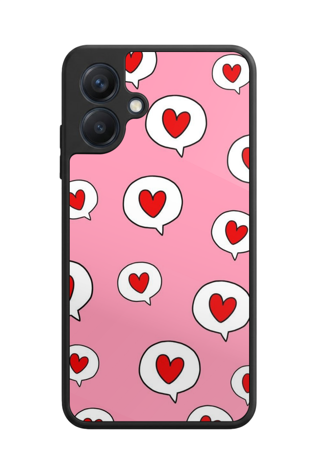 Samsung Galaxy A07 Uyumlu Kalp Love Tasarımlı Glossy Premium Kılıf