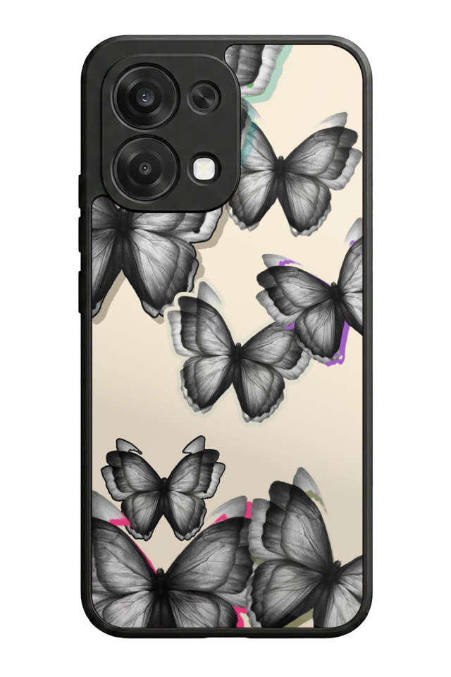 Oppo A6 Pro Uyumlu Kelebek Tasarımlı Glossy Premium Kılıf