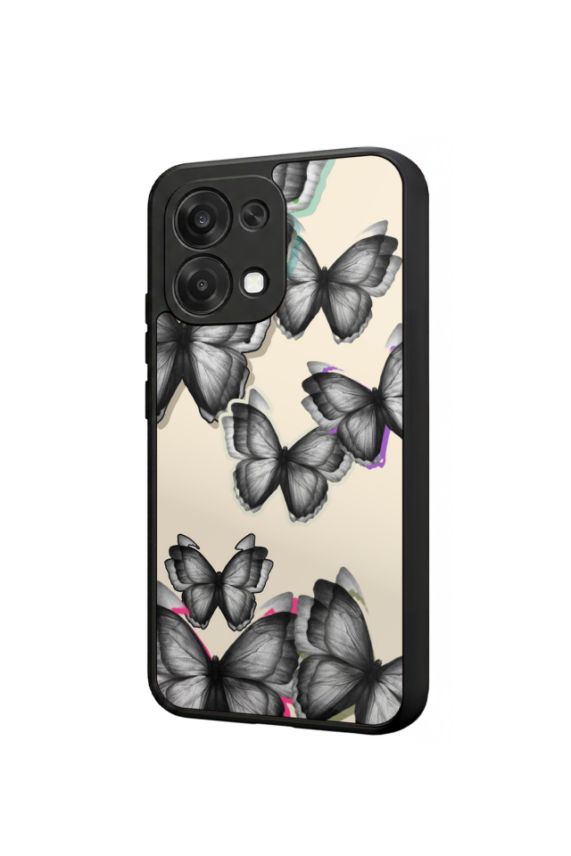 Oppo A6 Pro Uyumlu Kelebek Tasarımlı Glossy Premium Kılıf