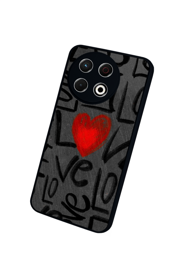 Tecno Spark 30 Pro Uyumlu Love Tasarımlı Glossy Premium Kılıf