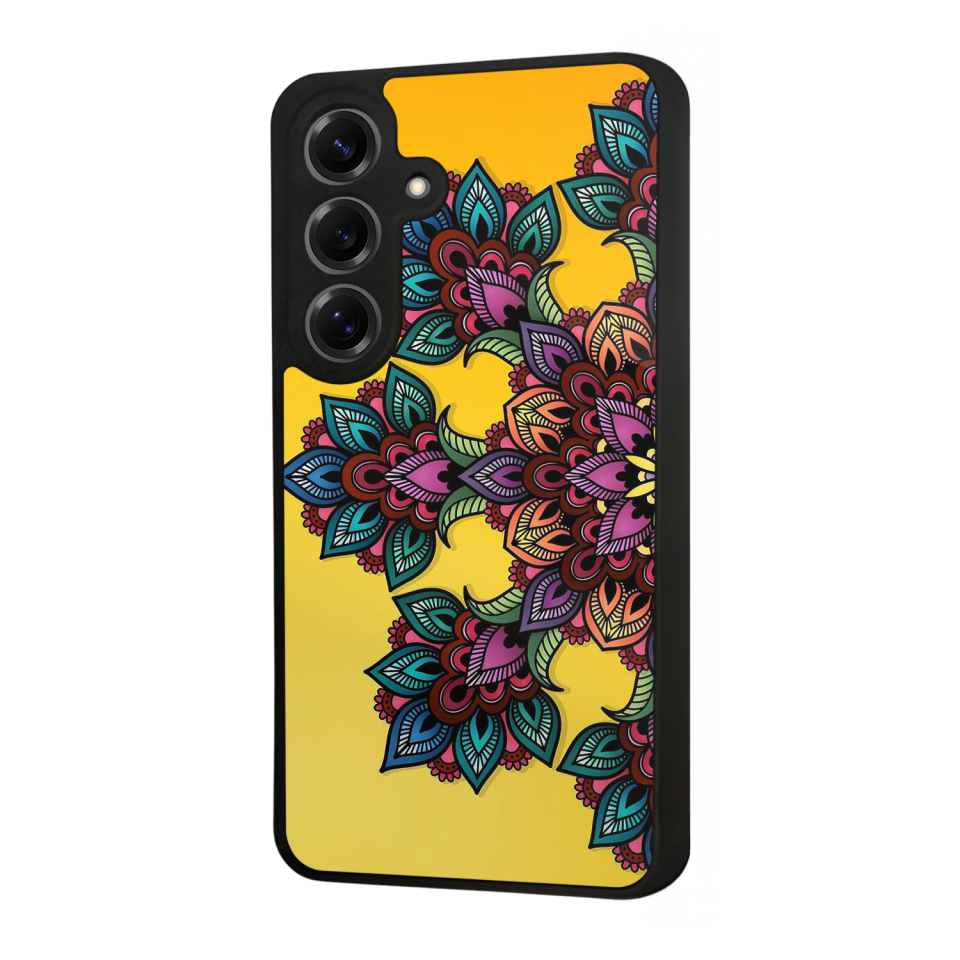 Samsung Galaxy S25 Uyumlu Mandala Tasarımlı Glossy Premium Kılıf