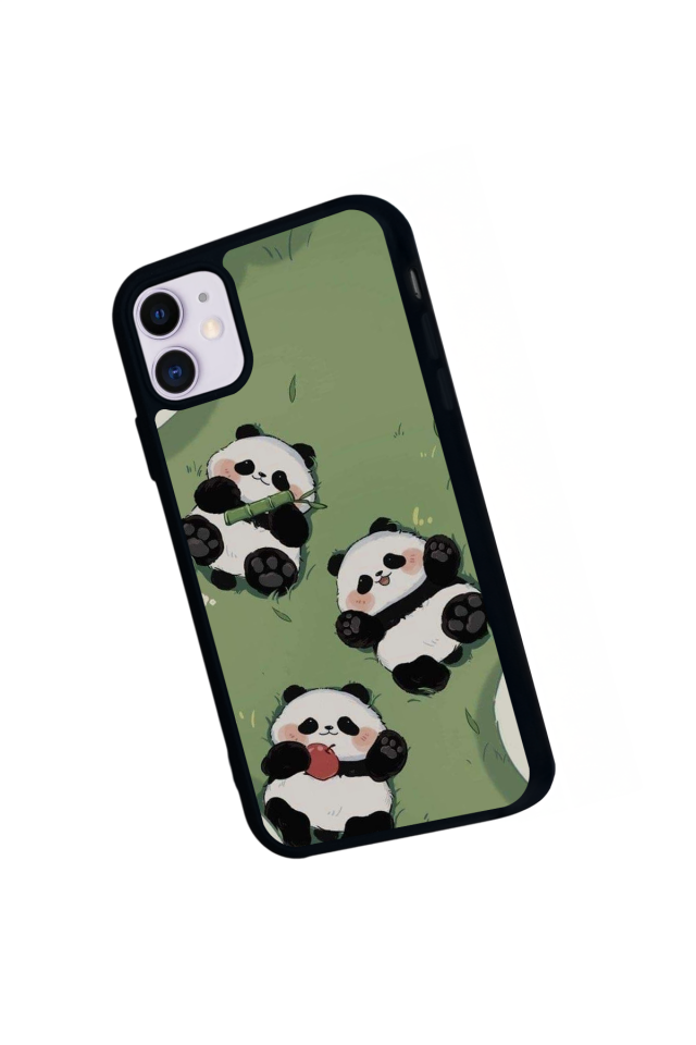iPhone 11 Uyumlu Panda Tasarımlı Glossy Premium Kılıf