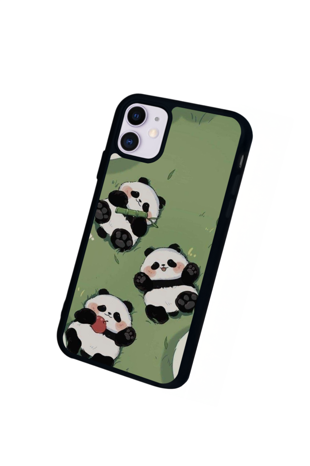 iPhone 11 Uyumlu Panda Tasarımlı Glossy Premium Kılıf