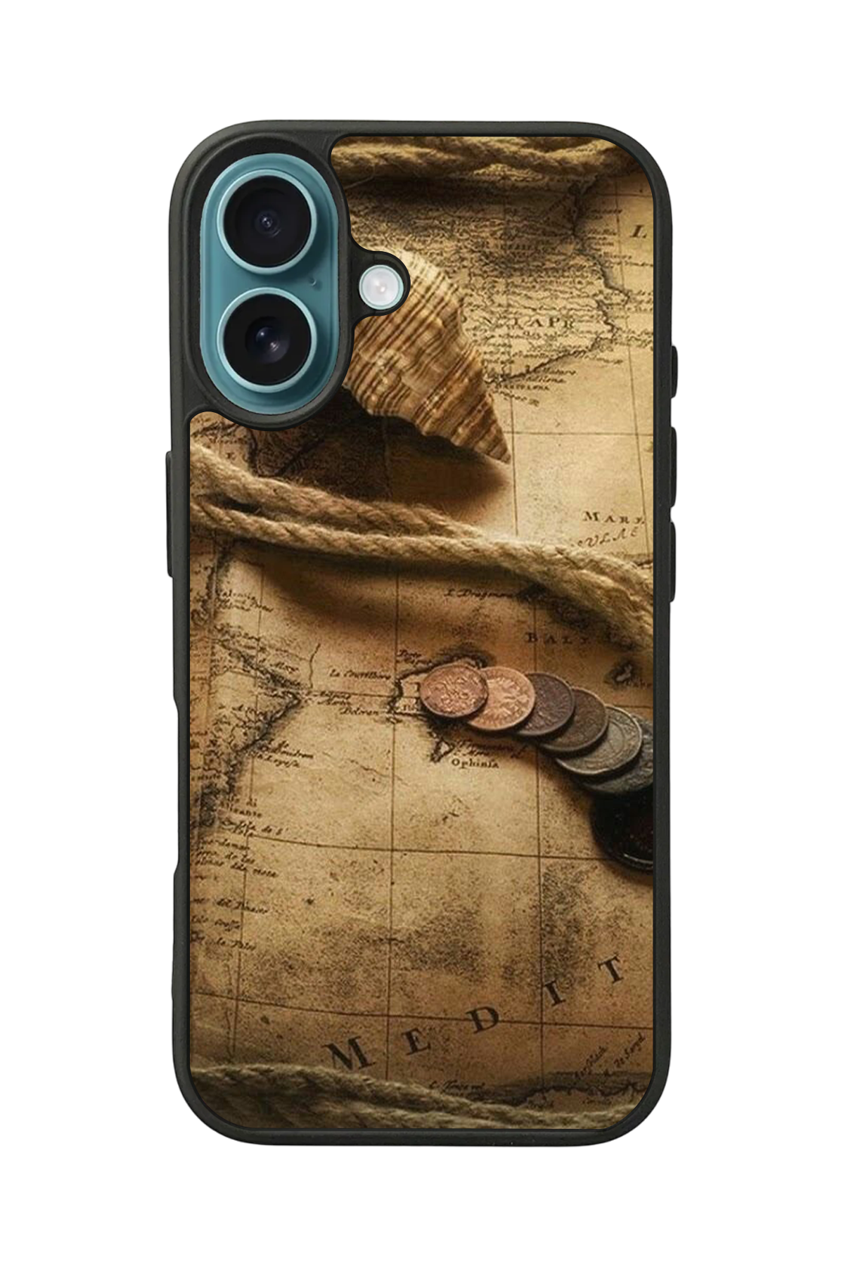 iPhone 16 Plus Uyumlu Pusula Tasarımlı Glossy Premium Kılıf