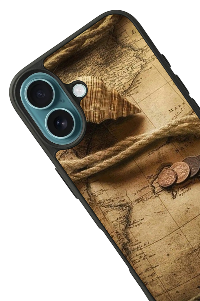 iPhone 16 Plus Uyumlu Pusula Tasarımlı Glossy Premium Kılıf