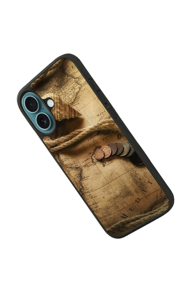 iPhone 16 Plus Uyumlu Pusula Tasarımlı Glossy Premium Kılıf