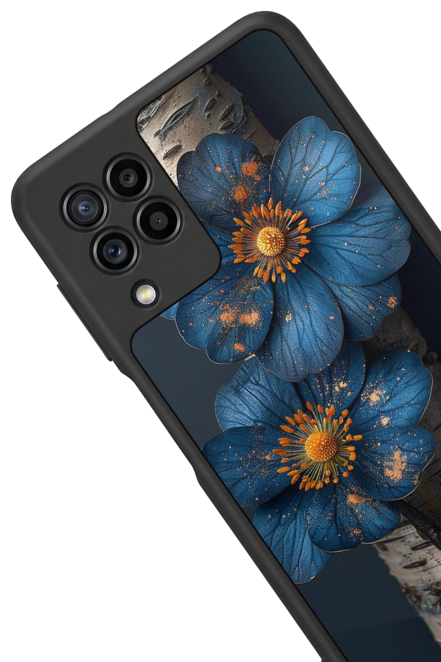 Samsung Galaxy M32 Uyumlu Cicek Tasarımlı Glossy Premium Kılıf