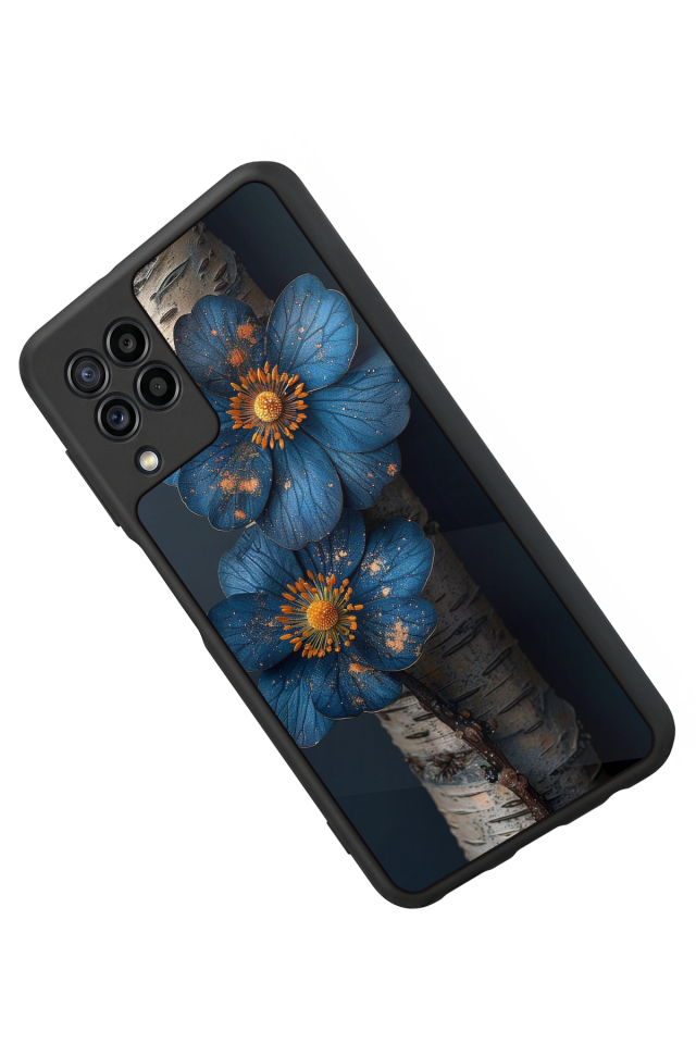 Samsung Galaxy M32 Uyumlu Cicek Tasarımlı Glossy Premium Kılıf