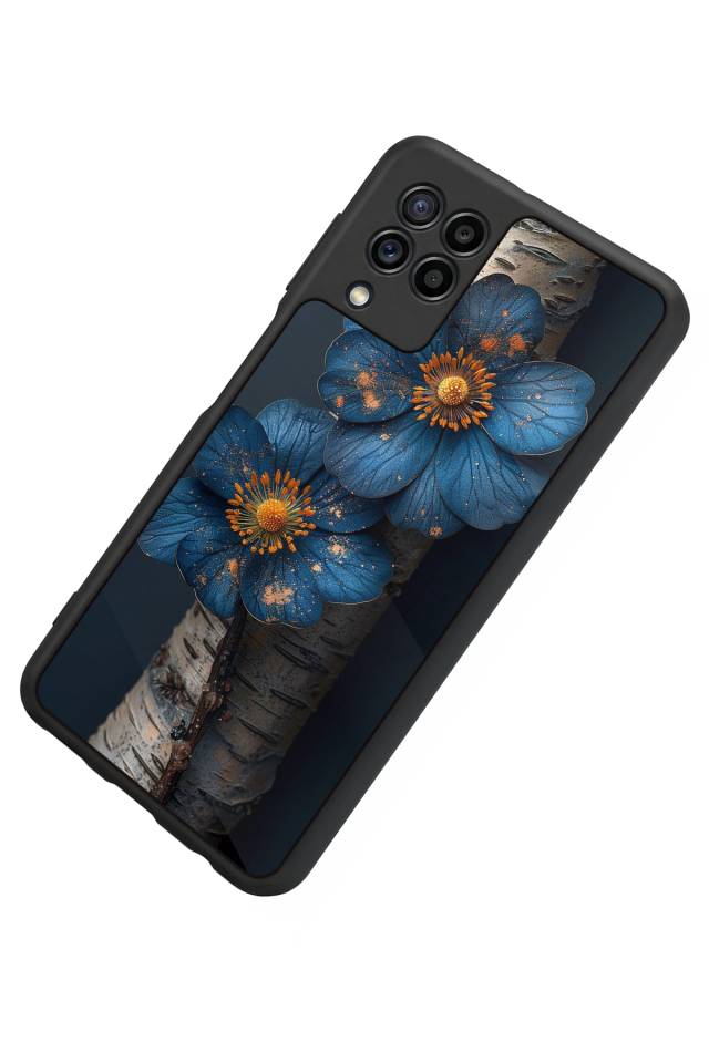 Samsung Galaxy M32 Uyumlu Cicek Tasarımlı Glossy Premium Kılıf