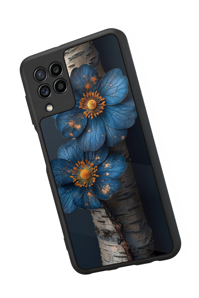 Samsung Galaxy M32 Uyumlu Cicek Tasarımlı Glossy Premium Kılıf