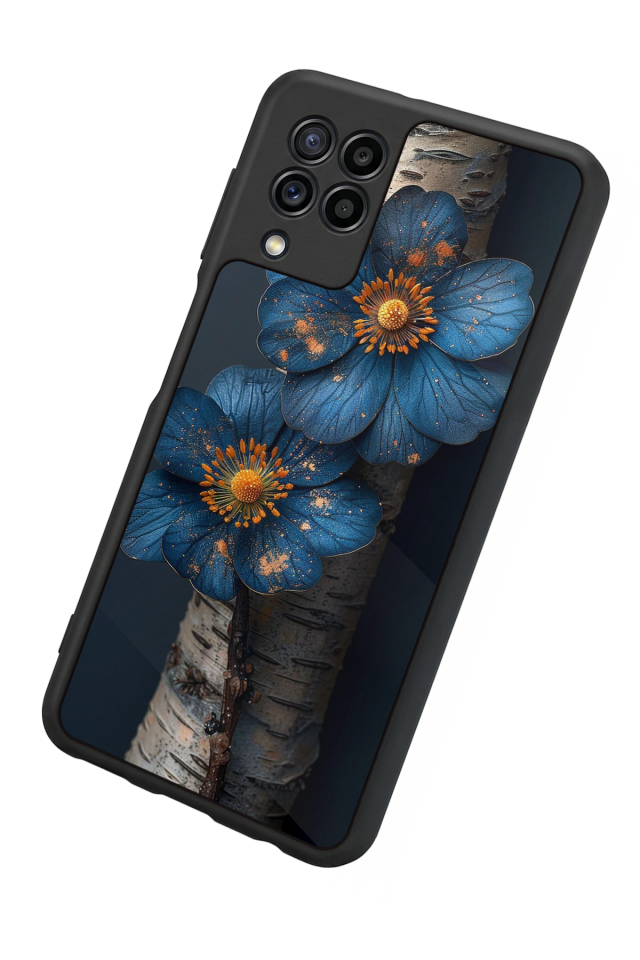 Samsung Galaxy M32 Uyumlu Cicek Tasarımlı Glossy Premium Kılıf