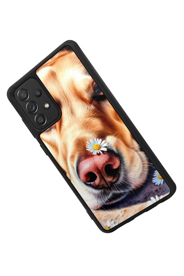 Samsung Galaxy A72 Uyumlu Golden Kopek Tasarımlı Glossy Premium Kılıf