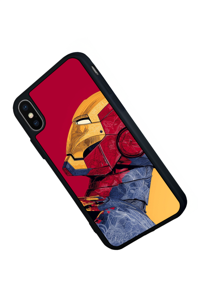 iPhone XS Max Uyumlu  Iron Man ( Demir Adam ) Tasarımlı Glossy Premium Kılıf