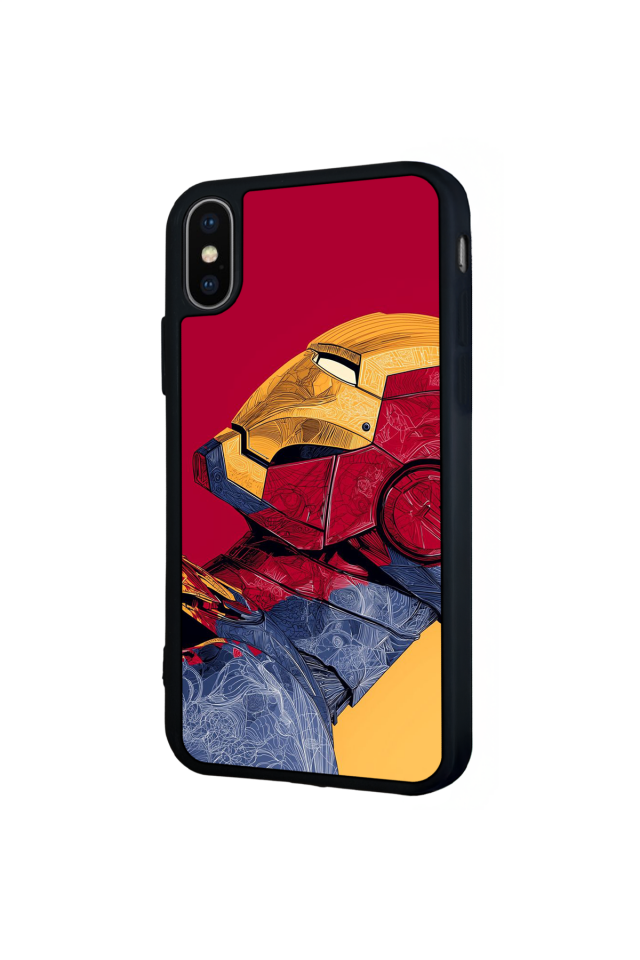 iPhone XS Max Uyumlu  Iron Man ( Demir Adam ) Tasarımlı Glossy Premium Kılıf
