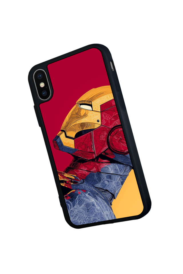 iPhone XS Max Uyumlu  Iron Man ( Demir Adam ) Tasarımlı Glossy Premium Kılıf