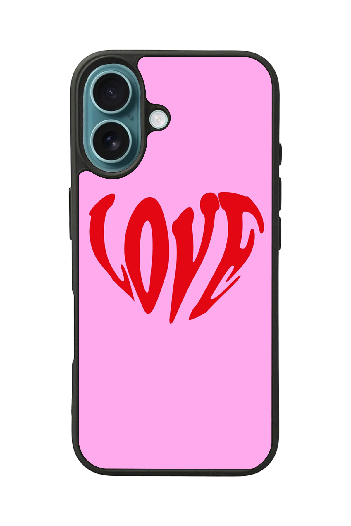 iPhone 16 Uyumlu Kalp Love Tasarımlı Glossy Premium Kılıf