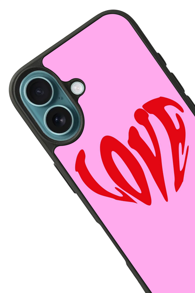iPhone 16 Uyumlu Kalp Love Tasarımlı Glossy Premium Kılıf