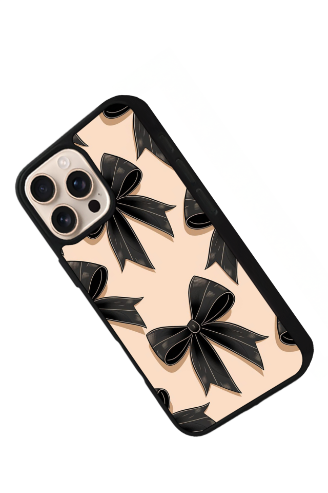iPhone 15 Pro Max Uyumlu Kurdele Tasarımlı Glossy Premium Kılıf